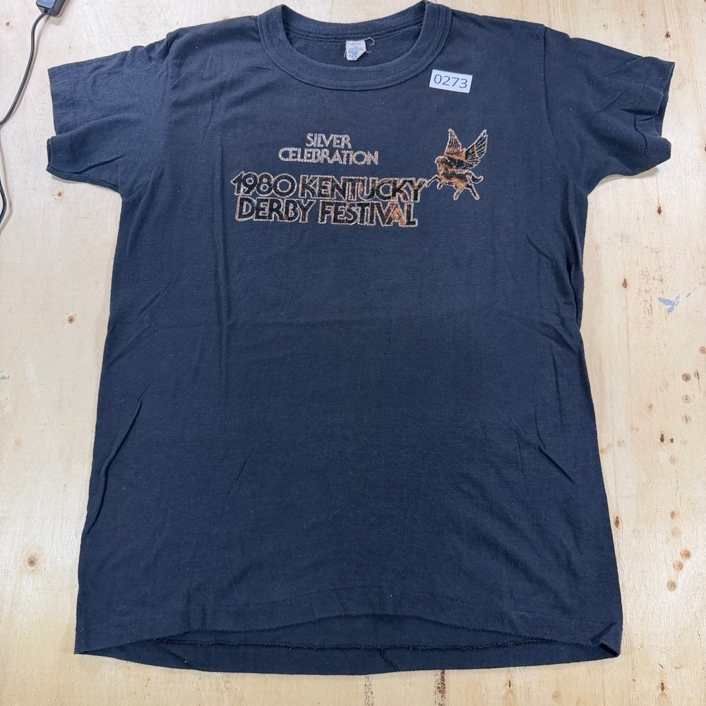 Vintage 1980 Kentucky Derby Festival Silver Celebration T Shirt USA Medium
